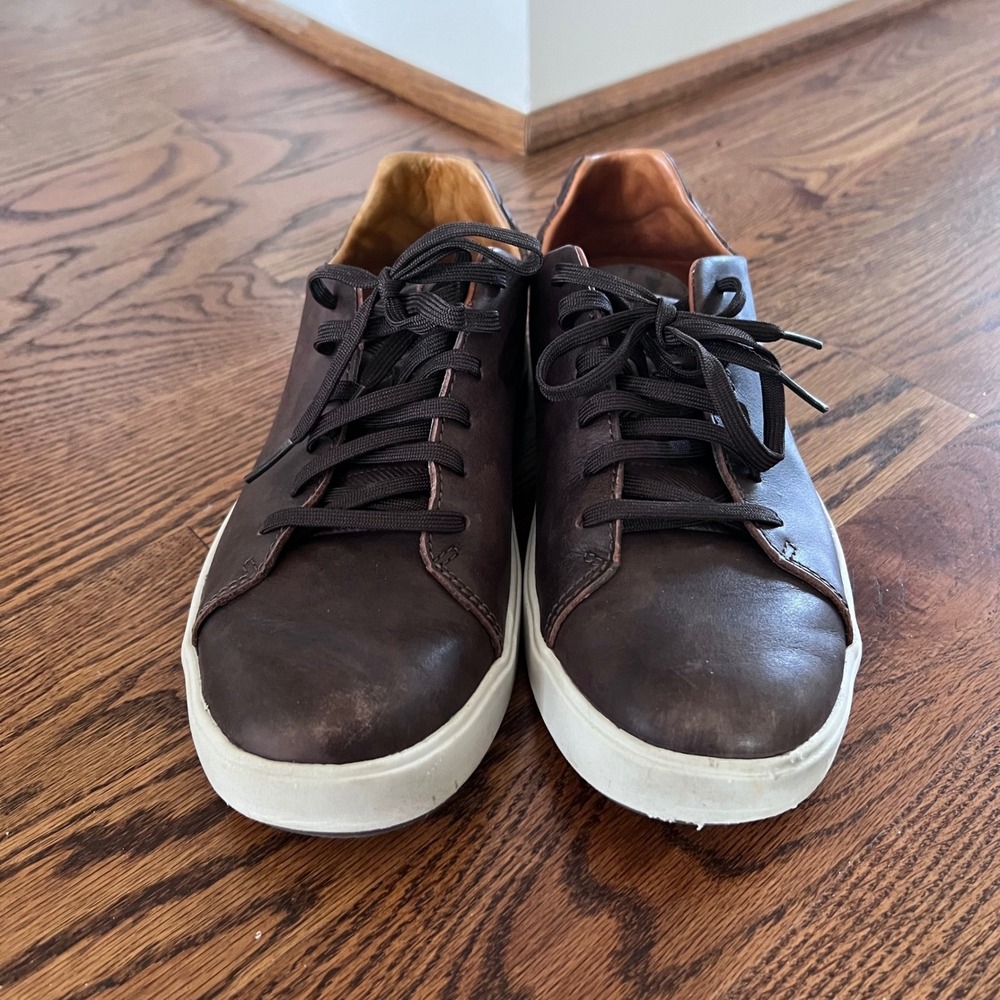 OluKai Laeahi‎ Li'ili'i Dark Brown Leather Lace Up Shoes Men's US 8.5 EUR 41.5 - Picture 3 of 12